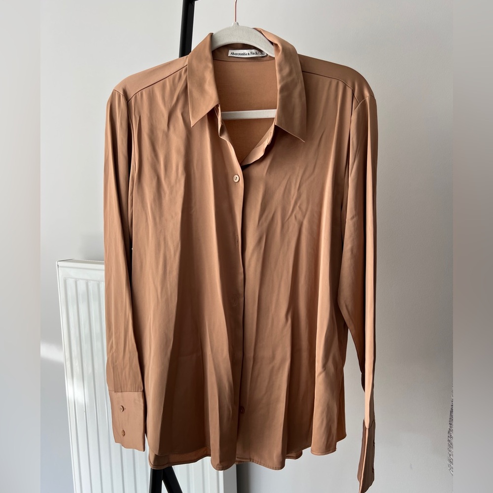 Abercrombie & Fitch Satin Button Down Long Sleeve Shirt